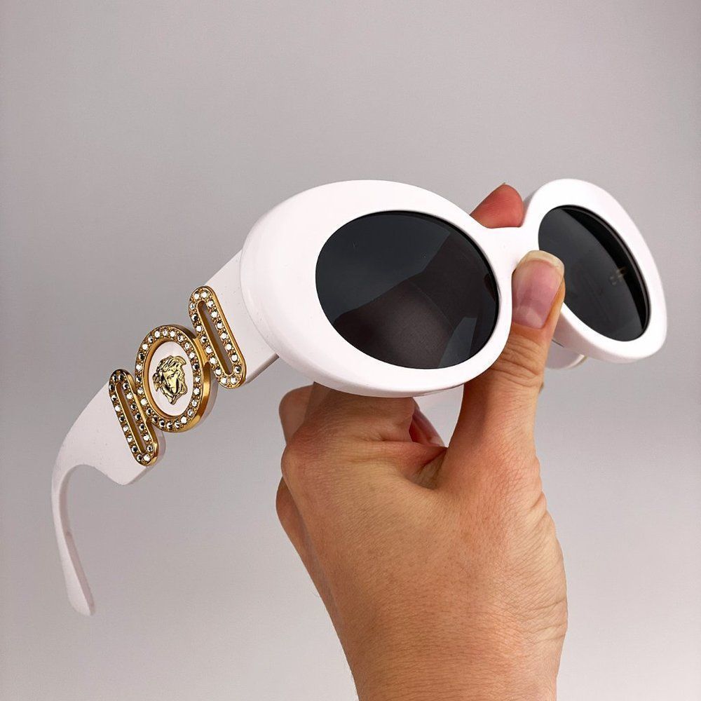 Versace VE4426BU 314/87 MAXI MEDUSA BIGGIE Sunglasses White Gray Oval Women - Picture 2 of 14